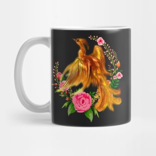 Floral Phoenix Rises From The Fiery Ashes Fantasy Mug